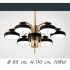 Lampa wisząca LED z pilotem czarno-złota 65cm L054